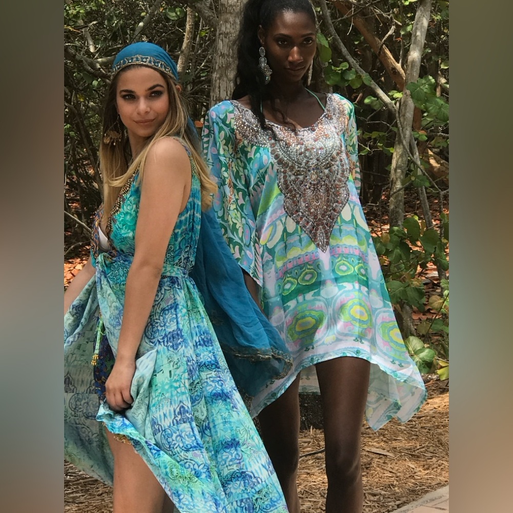 Silk Sleeveless Jeweled Robe